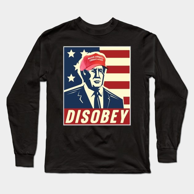 Disobey Big Face, Conspiracy Theory, Disobey Illuminati Lies Long Sleeve T-Shirt by masterpiecesai